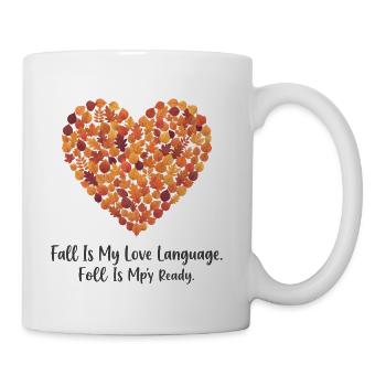 Feuilles d’automne Imprimé en forme de cœur - Tasse - blanc - Droite
