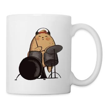 A cute cat Drummer  - Coffee/Tea Mug - white - Right