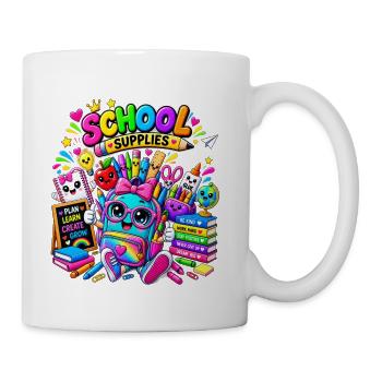 Cute School Supplies – Back to School Kawaii - Coffee/Tea Mug - white - Right