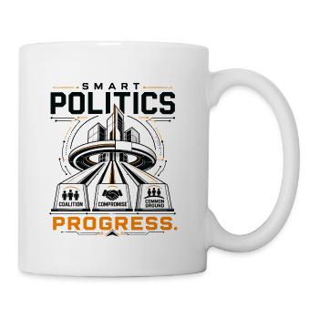 Smart Politics – Independent Minds Build Progress - Coffee/Tea Mug - white - Right
