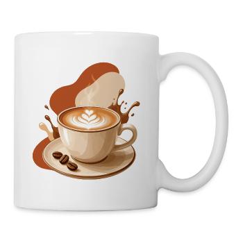 Coffee with a heart motiv for true coffee lovers  - Coffee/Tea Mug - white - Right