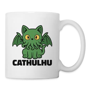 Cathulhu: Green Cute Cthulhu and Cat Mashup - Coffee/Tea Mug - white - Right