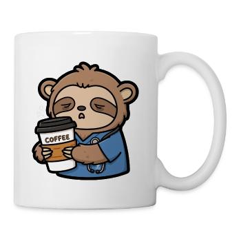 Sleepy Sloth Doctor Coffee - Coffee/Tea Mug - white - Right