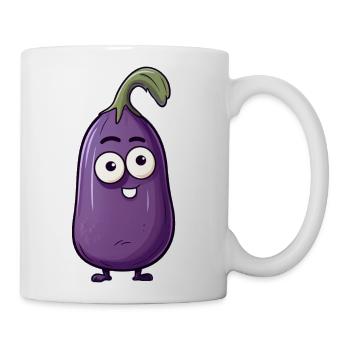 Fat Cute Eggplant - Coffee/Tea Mug - white - Right