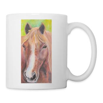 "Rojo" Chestnut Horse Portrait - Coffee/Tea Mug - white - Right