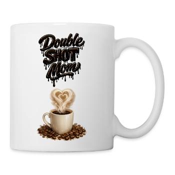 Double Shot Mom Latte Art - Coffee/Tea Mug - white - Right