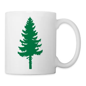 tall pine green tree - Coffee/Tea Mug - white - Right