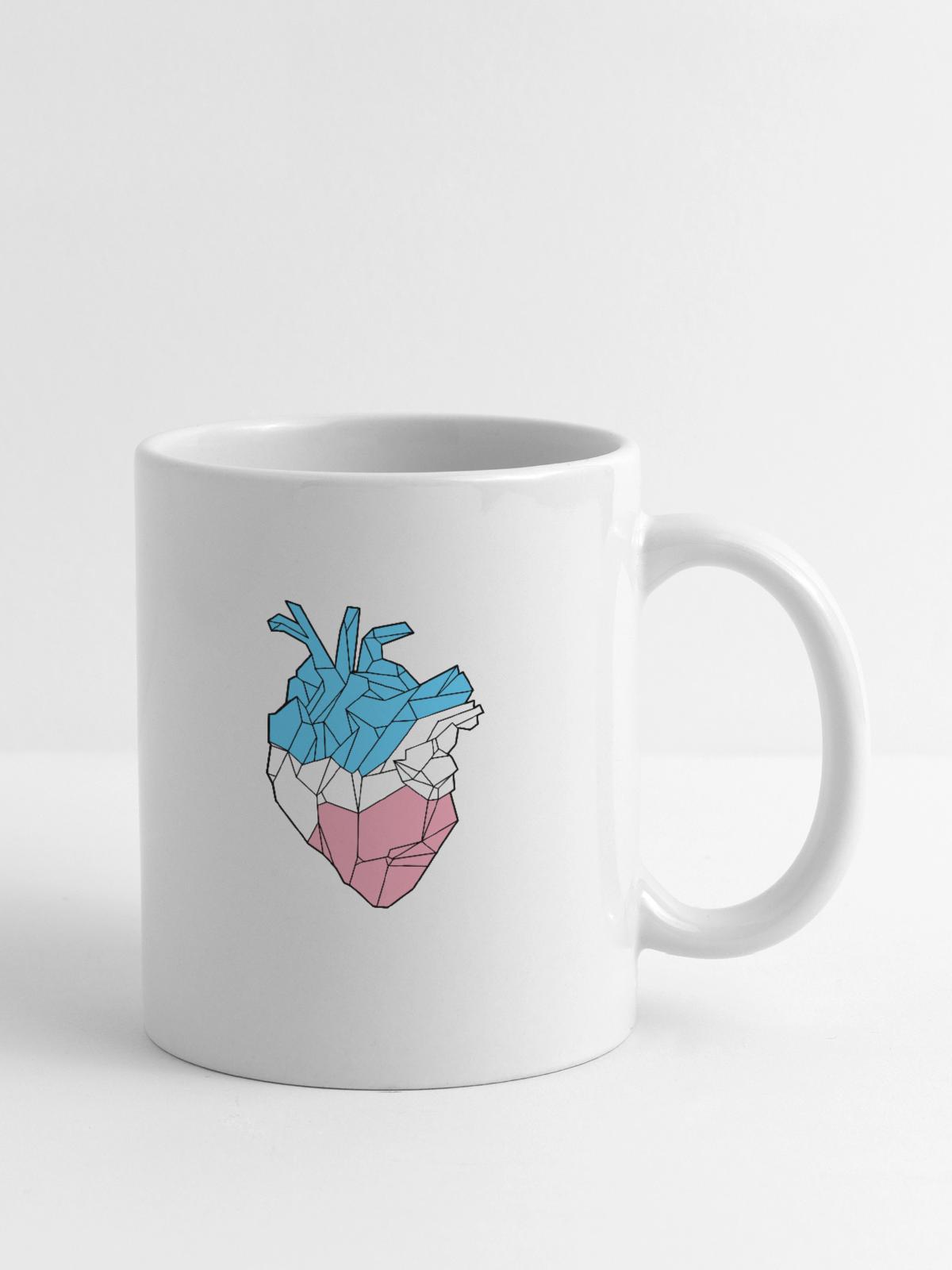 Trans Heart - Coffee/Tea Mug - white - Right