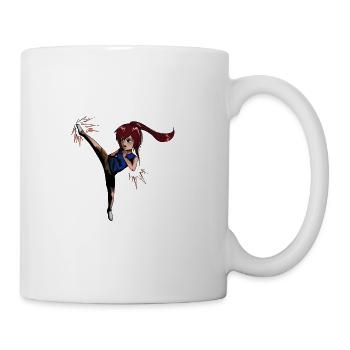 Chibi Girl with kick - Coffee/Tea Mug - white - Right