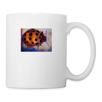 Red Ladybug With Black dots - Coffee/Tea Mug - white - Right
