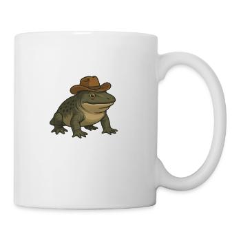 Prehistoric amphibian cartoon Texas evolution rept - Coffee/Tea Mug - white - Right
