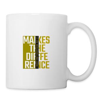 Money Makes the Difference – motivation quets - Coffee/Tea Mug - white - Right