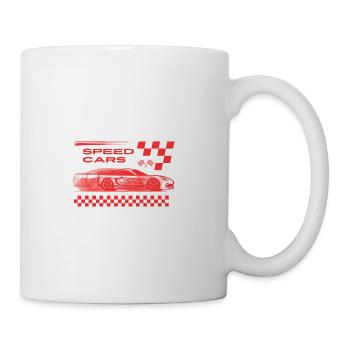 Red Speed Car Neon Sketch - Coffee/Tea Mug - white - Right