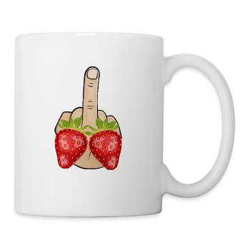 Stinky finger Fuck you Strawberry Berry - Coffee/Tea Mug - white - Right