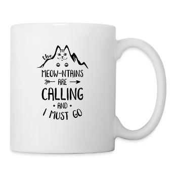 Meow I must go travel adventure hiking gift - Coffee/Tea Mug - white - Right