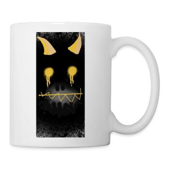 Glowing Grim Smile Halloween Face - Coffee/Tea Mug - white - Right