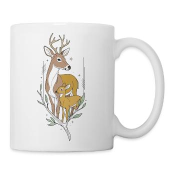 Deer Duo in Woodland - Coffee/Tea Mug - white - Right