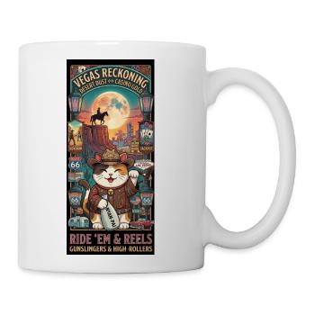 Vegas Cat Sheriff Ride Em & Reels - Coffee/Tea Mug - white - Right