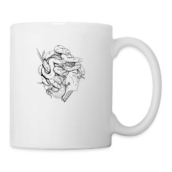 Medusa Head with snakes - greek gorgon - Coffee/Tea Mug - white - Right