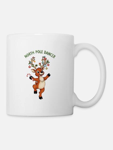 North Pole Dancer Deer - Coffee/Tea Mug - white