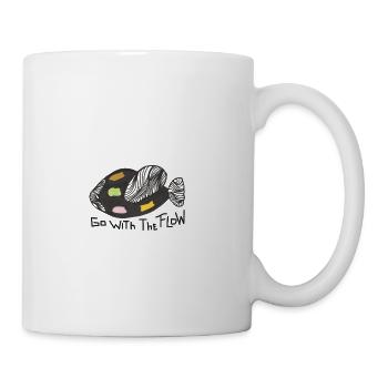 Go With The Flow Fish Art - Coffee/Tea Mug - white - Right