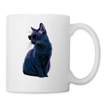 Russian Blue Cat Sunglasses - Coffee/Tea Mug - white - Right