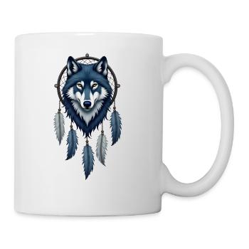 Mystic Wolf: Dreamcatcher Guardian - Coffee/Tea Mug - white - Right