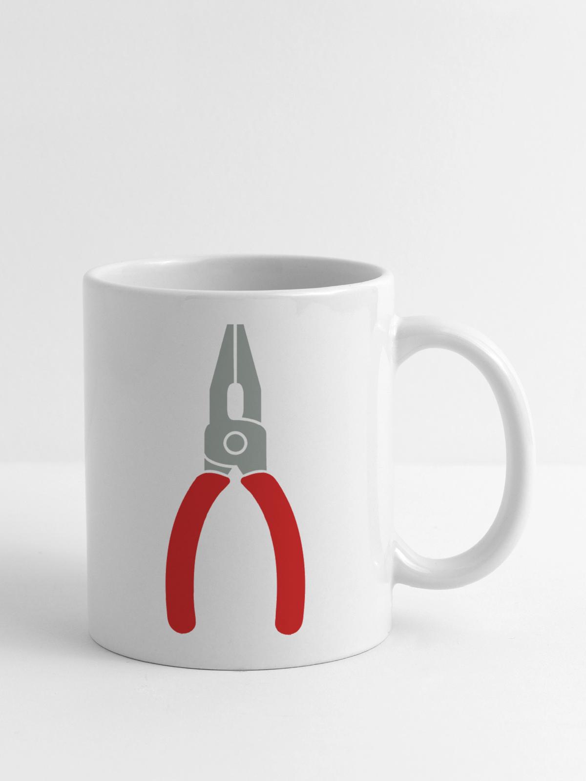 Pliers Tool Logo - Coffee/Tea Mug - white - Right