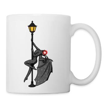 Mothman Pole Dancing On A Street Lamp Funny - Coffee/Tea Mug - white - Right