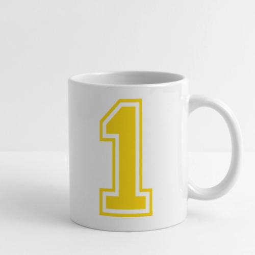 Number 1 in a classic athletic collegiate font - Coffee/Tea Mug