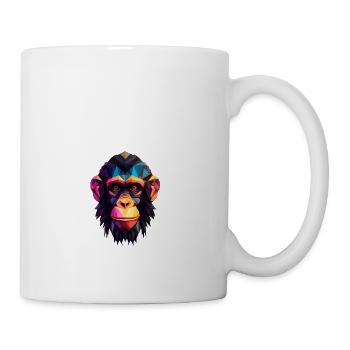 Geometric Style Chimpanzee - Coffee/Tea Mug - white - Right