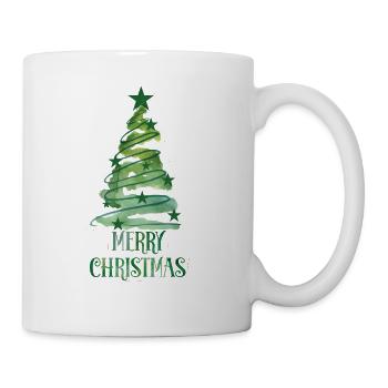 Seasonal Chrisatmas - Watercolor Christmas Tree - Coffee/Tea Mug - white - Right