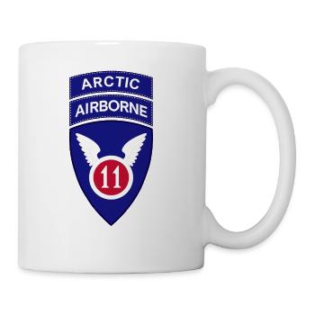 11th Airborne Division w Arctic Tab wo Txt X 300 - Coffee/Tea Mug - white - Right