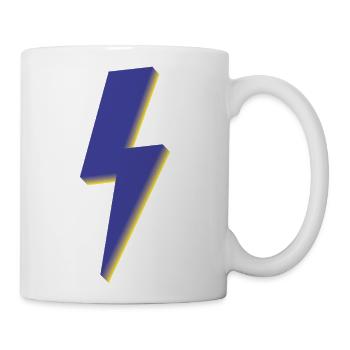 Lightning Bolt Blue 3D - Coffee/Tea Mug - white - Right