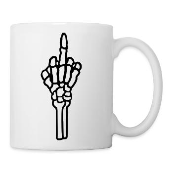 bone fuck you middle - Coffee/Tea Mug - white - Right