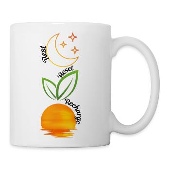 Rest Reset Recharge Design - Coffee/Tea Mug - white - Right