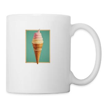 Retro Ice Cream Cone Graphic Tee - Sweet & Classic - Coffee/Tea Mug - white - Right