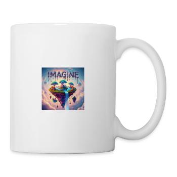 Floating Fantasy Island with Waterfall - Coffee/Tea Mug - white - Right
