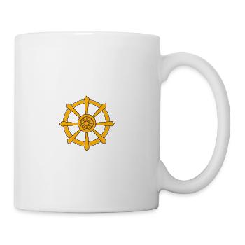 Golden Ship Wheel Emblem - Coffee/Tea Mug - white - Right