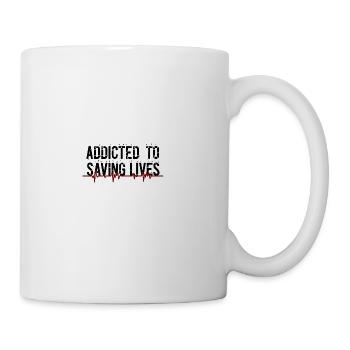 Addicted to saving lives - Coffee/Tea Mug - white - Right