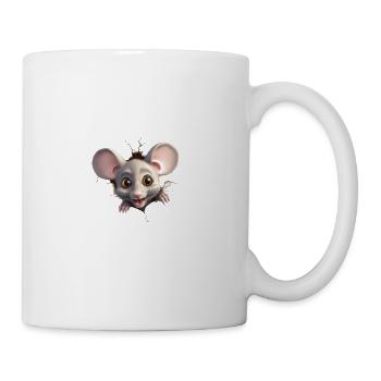 Get a Laugh with This Cute Mouse Hole Sticker - Coffee/Tea Mug - white - Right