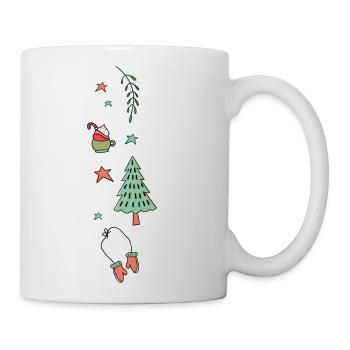 Pine Trees With Hot Cocoa Merry Xmas - Coffee/Tea Mug - white - Right