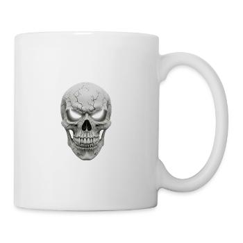Cracked Skull Chrome Gaze - Coffee/Tea Mug - white - Right