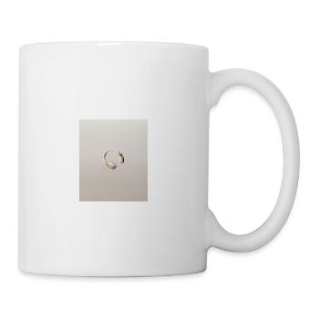 Beige Minimalist Headphones Art - Coffee/Tea Mug - white - Right
