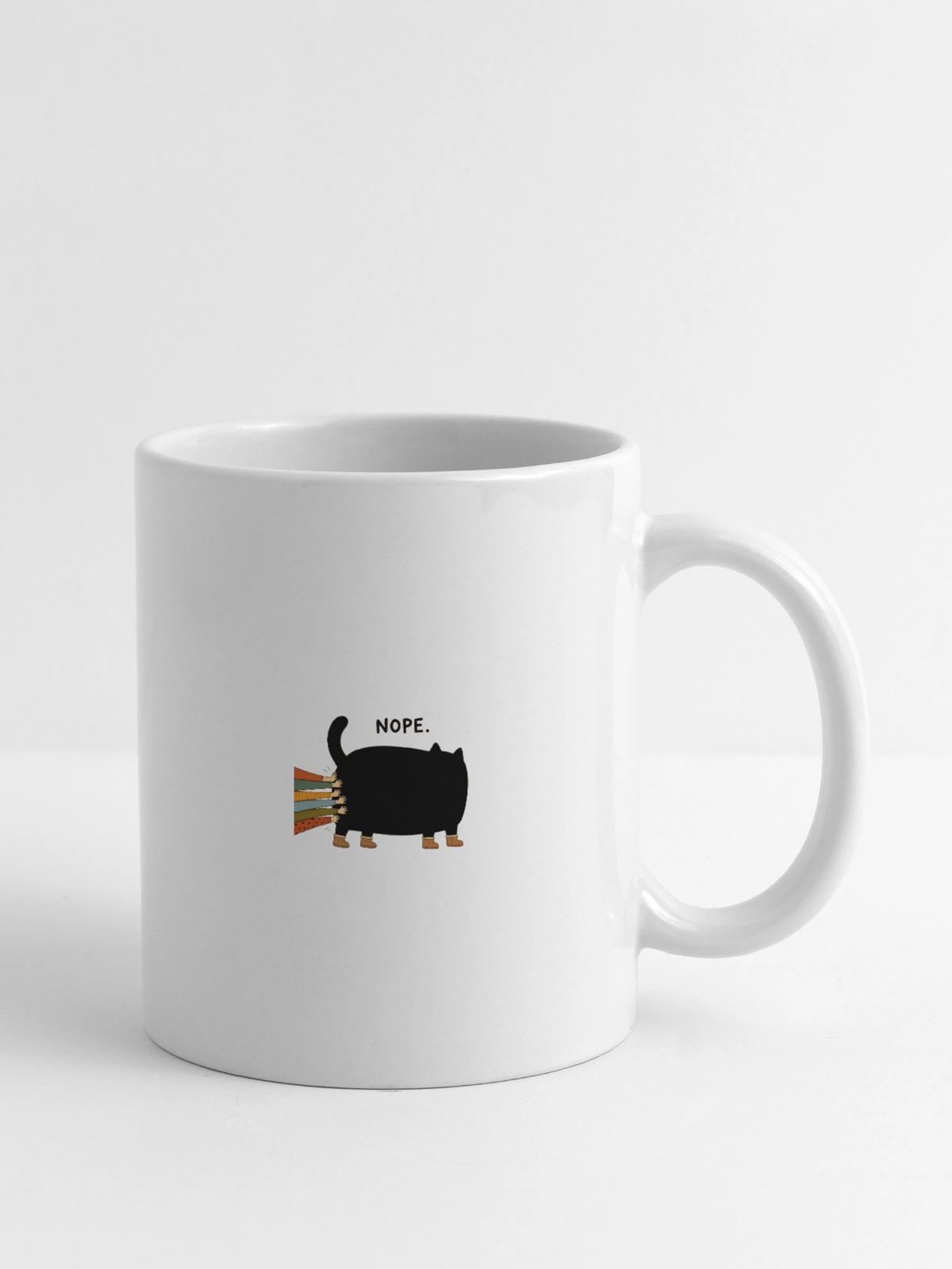 Black Cat Nope - Coffee/Tea Mug - white - Right