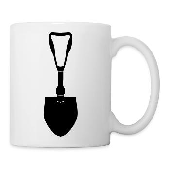 klappspaten_vec_1 us - Coffee/Tea Mug - white - Right