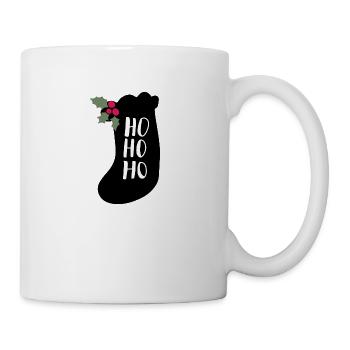 HOHOHO gift sock silhouette christmas - Coffee/Tea Mug - white - Right