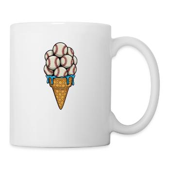 Baseball Ice Cream Cone - Coffee/Tea Mug - white - Right
