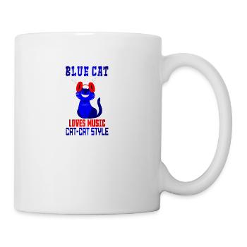 BLUE CAT LOVES MUSIC - Coffee/Tea Mug - white - Right