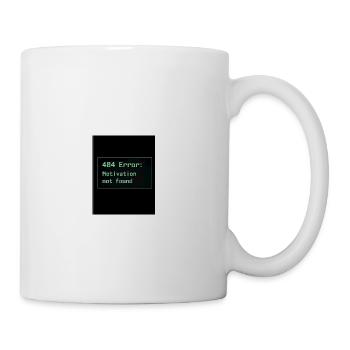 Motivation Not Found T-Shirt – Funny & Comfy Tee - Coffee/Tea Mug - white - Right